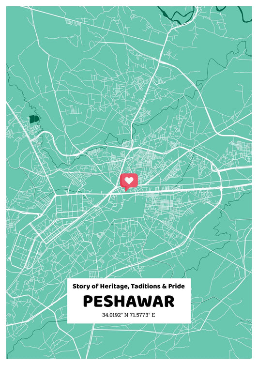 City Map Poster Peshawar (Customizable)