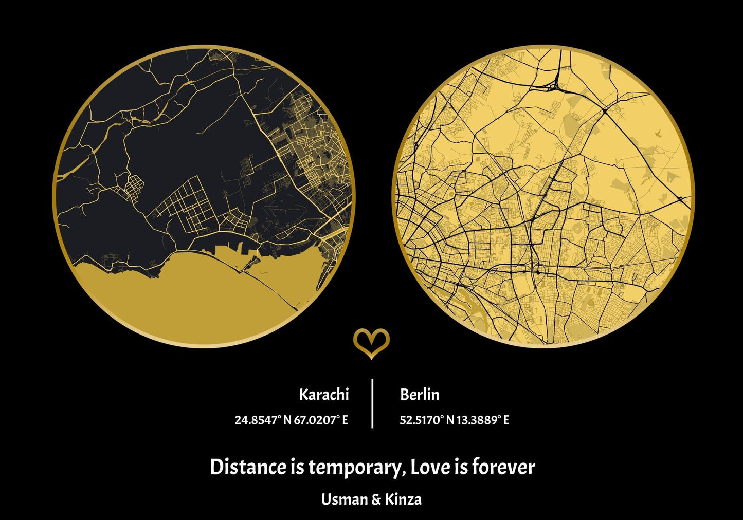 Long Distance Love Circles Frame (Customizable)