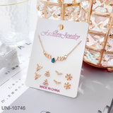 UNI-10746 - Blue Diamond Deer Gold - Jewelry Set