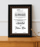 Marriage Certificate Frame